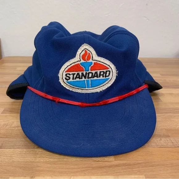 Vintage Union Made Blue Hat Vintage Union Made USA Cabbie Hat Mens Large Blue White  main image 3